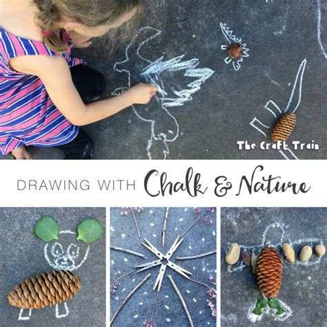Drawing With Chalk And Nature A Simple Process Art Idea The Craft Train