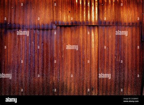 Detail Of Rusted Metal Wall Texture Corrugated Steel Stock Photo Alamy