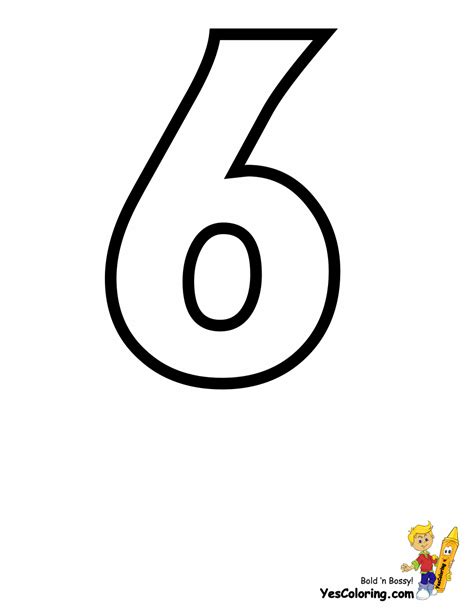 Numbers Coloring Sheet Of Number 6six Printable Letters Free