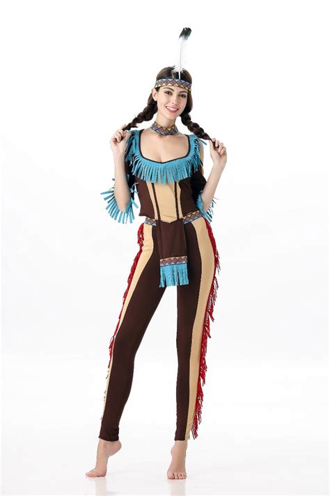 Free Shipping Sexy Dancing Costume For Adult Sexy Indian Maiden Native