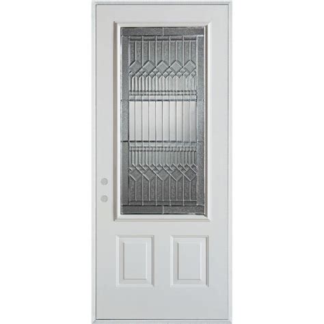 Stanley Doors 36 In X 80 In Lanza Zinc 34 Lite 2 Panel Painted White