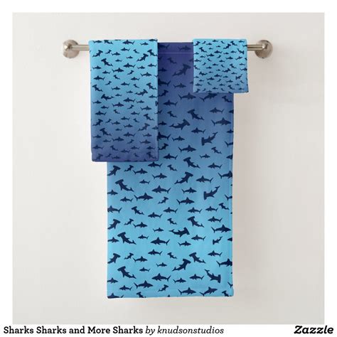 Sharks Sharks And More Sharks Bath Towel Set Bath Towel