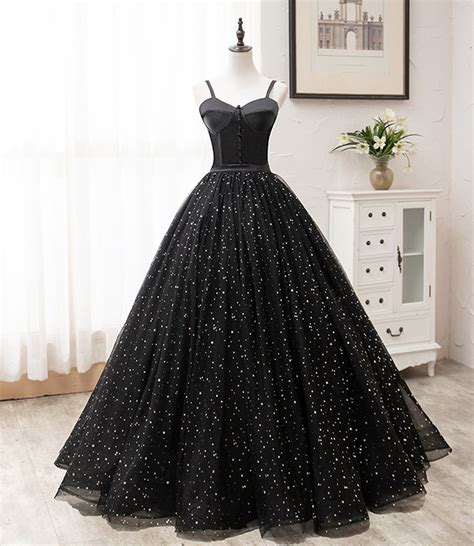 Black Tulle Long Ball Gown Dress Black Formal Dress · Little Cute
