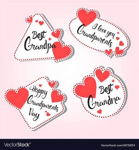 I've learned so much from you. Happy grandparents day greeting card set of Vector Image