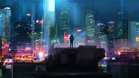 Alone Cyberpunk Boy In City Wallpaper Hd Artist 4k