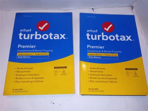 INTUIT TURBOTAX 2020 Premier Investments Rental Property Federal