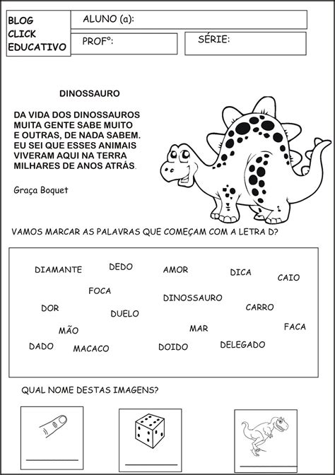 Atividades Com A Letra D Para 2 Ano