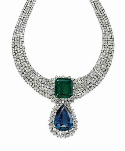 Sapphire Emerald Necklace Diamond Lot Jahan Kashmir