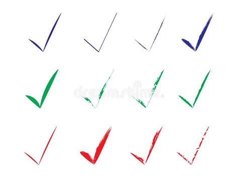 Red Painted Ticks Check Marks Vector Stock Illustrations 4 Red
