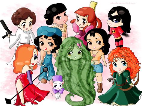 Chibi Disney Princesses And Girls By Rebenke On Deviantart