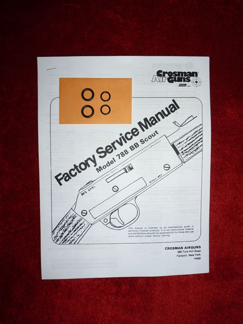Crosman 788 Two 2 Seal Kits Factory Service Manual Expl View