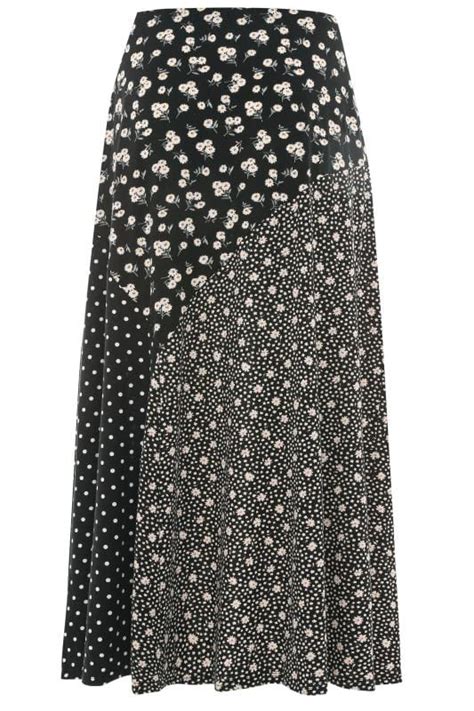 Yours London Black Cut Out Mixed Print Maxi Skirt Sizes 16 32 Yours