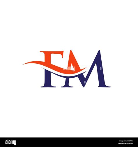 Initial Fm Letter Linked Logo Vector Template Swoosh Letter Fm Logo