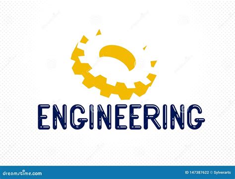 Engineer Logo Or Icon With Gears And Cog Wheels Stylish Industrial