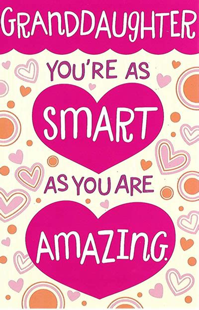 Granddaughter Youre Smart And Amazing Valentines Day Card