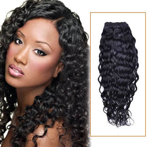 14 Inch 1b Natural Black Curly Brazilian Virgin Hair Wefts