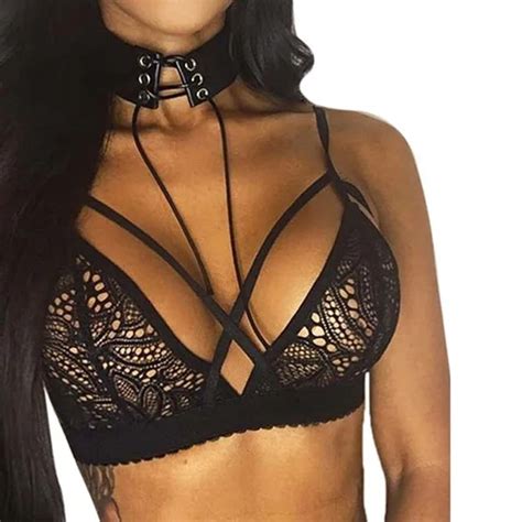 Millyn Strappy Lace Bralette Crop Top Sexy Sheer Bralette Push Up Mesh Bras For Women Bralette