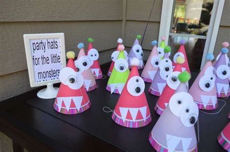 Monster Party Favors Girls Party Hats Little Monster Birthday