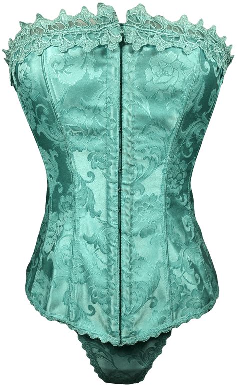 Vintage 90s Deadstock Turquoise Brocade Corset With Matching Thong By Frederi Shop Thrilling