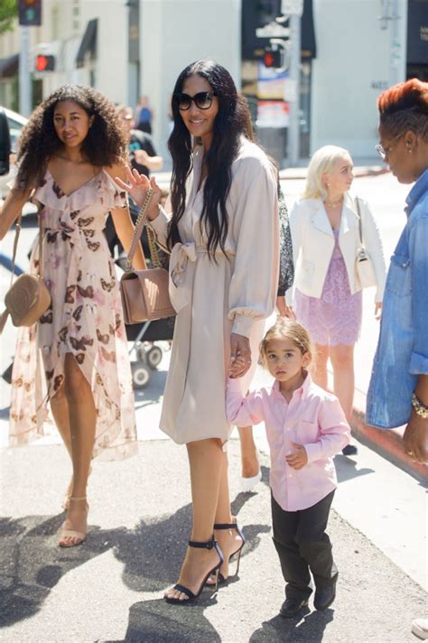 Kimora Lee Simmons Stuns In A Beige Dress For Lunch With Her Kids At Il