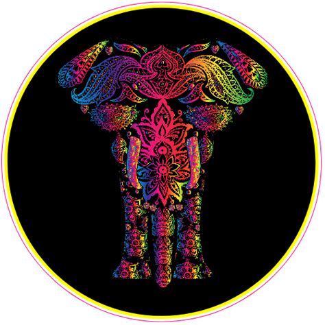 Floral Psychedelic Elephant Sticker Elephant Stickers Elephant