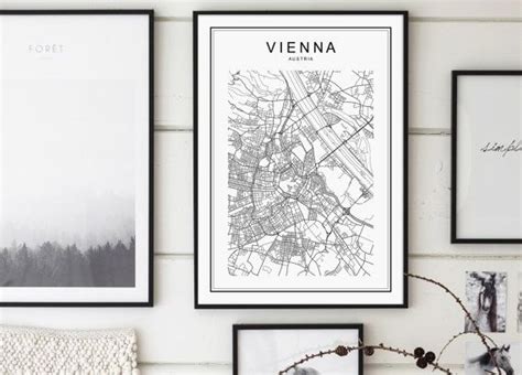 Globus erde, weltkarte, schwarz und weiß, kreis png. Vienna Map Print Vienna City Wien Österreich by ...
