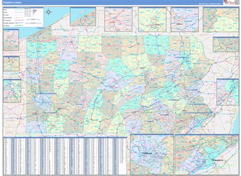 Pennsylvania 5 Digit Zip Code Maps Color Cast