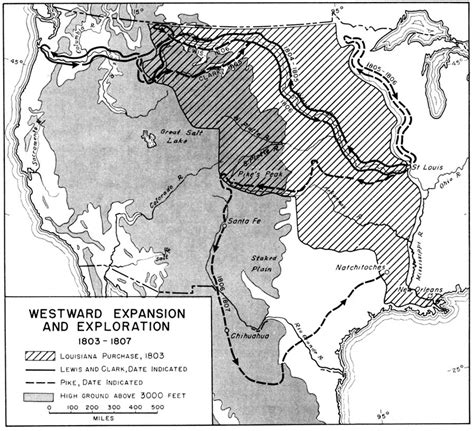 Map Depicting Westward Expansion And Exploration