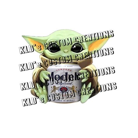 Baby Yoda With Modelo Beer Can Sublimation Ready Png File Etsy
