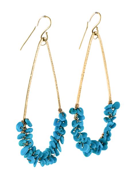 18K Teardrop Turquoise Bead Earrings Earrings EARRI27469 The RealReal