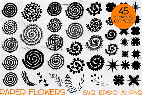 Art And Collectibles Drawing And Illustration 3d Flower Svg Rolled Flower