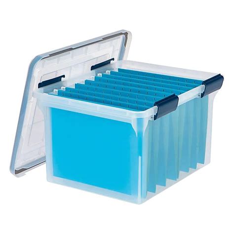 Iris Weatherpro Plastic Box Letter Legal Size Clear 110601 Staples Space Saving Storage