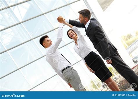 Business People Celebrate Successful Project Team Work Stock Image