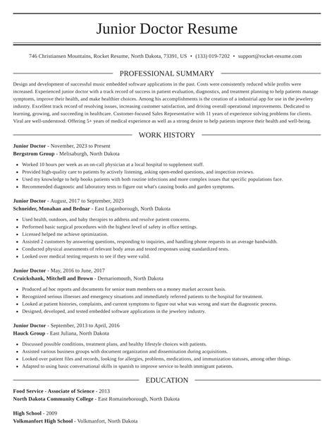 Doctor Resume Template Templates 2 Resume Examples