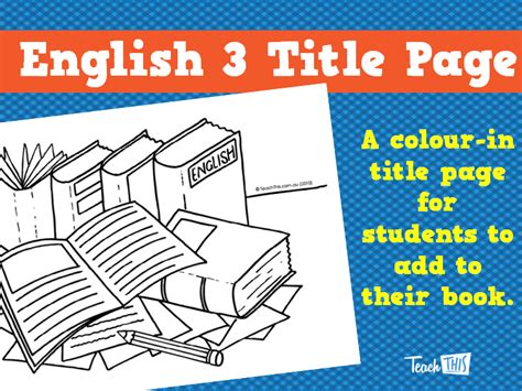 English 3 Title Page Printable Title Pages For Primary School
