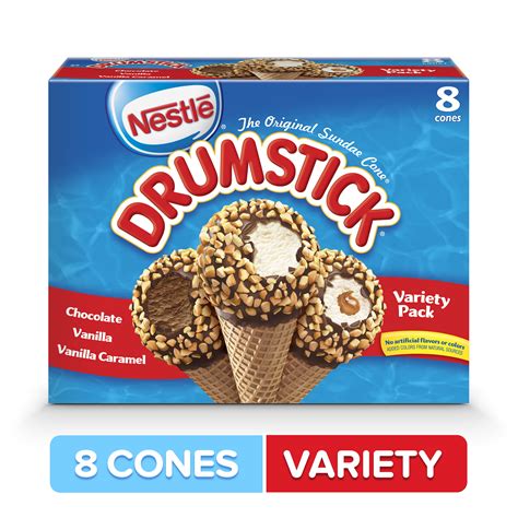 Drumstick Vanilla Vanilla Caramel And Chocolate Dipped Cones Ice Cream