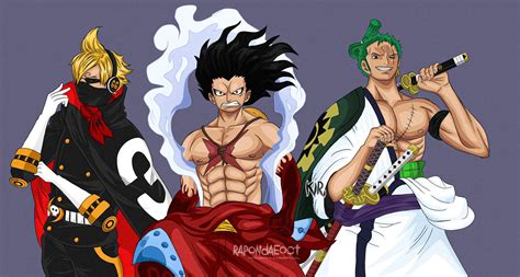 Sanji Luffy And Zoro Art By Rapondaeoct One Piece World One Piece Nami One Piece Fanart Manga