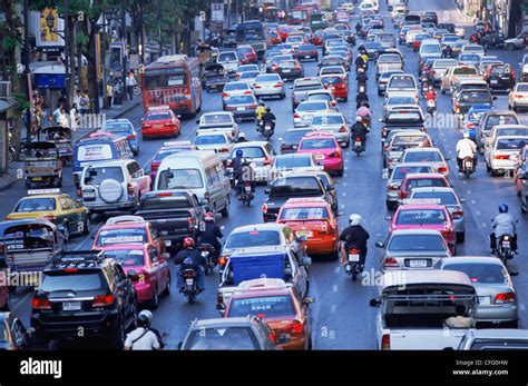 Thailand Bangkok Traffic Jam Stock Photo Alamy