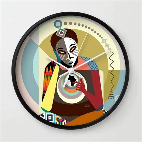 African Wall Clock Decor Art Print Afrocentric T Clock