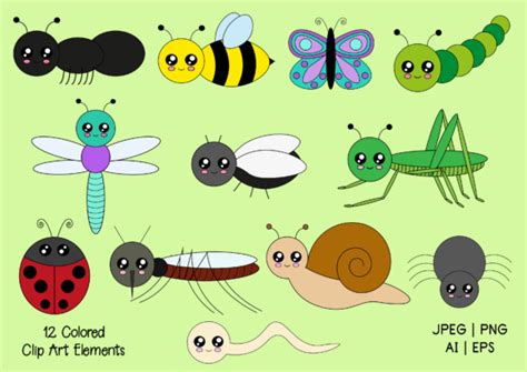 Cute Bugs Digi Stamps And Clip Art Graphic By Janets