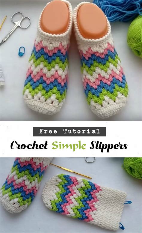 Crochet Simple Slippers Late Night Crafting