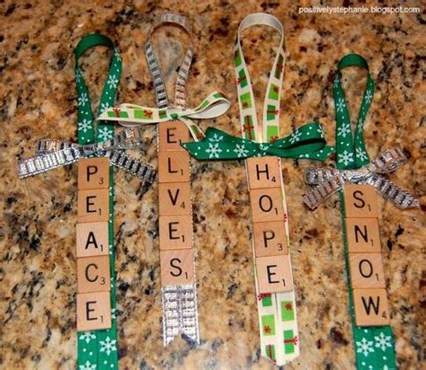 Positively Stephanie Scrabble Tile Ornaments Homemade Christmas
