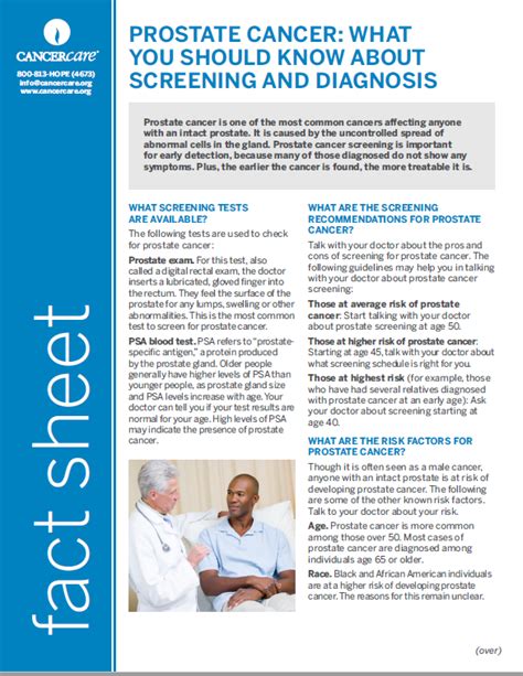 Prostate Cancer Screening Diagnosis CancerCare