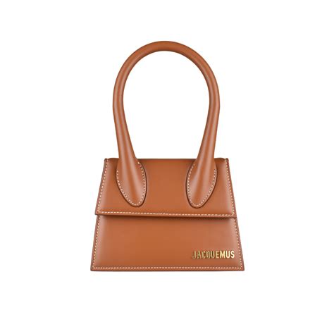 luxury handbag jacquemus le chiquito moyen bag in light brown leather