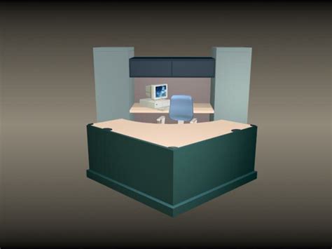 Office Front Desk Furniture 3d Model 3d Studio3ds Max Files Free