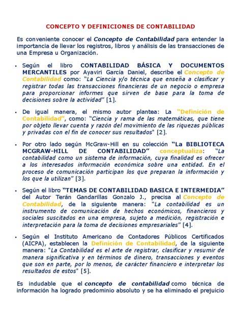 Concepto Y Definiciones De Contabilidad Mercantiles Por Ayaviri García