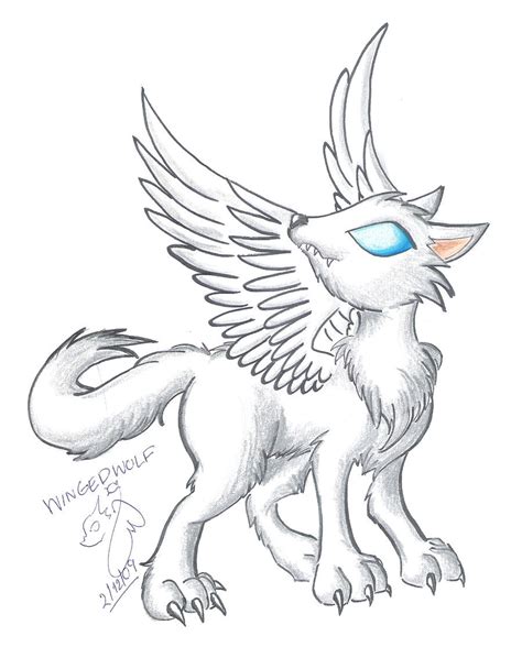 Wolf With Wings Drawing At Getdrawings Free Download