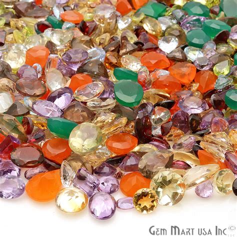 Natural Loose Gemstone Mixed Gems Carat Lot Mix Faceted Cut Semi