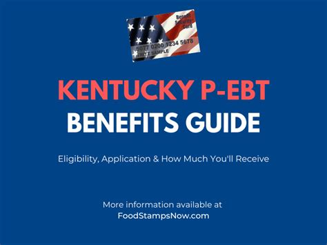 The food benefits/ebt helps people with little or no money buy enough food for healthy meals. Kentucky P-EBT Benefits Guide - Food Stamps Now
