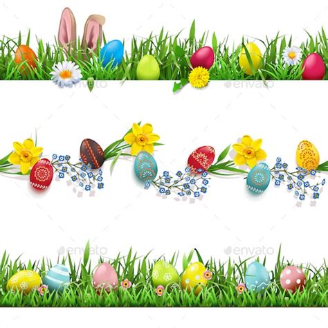 Vector Easter Borders Set By Dashadima Graphicriver